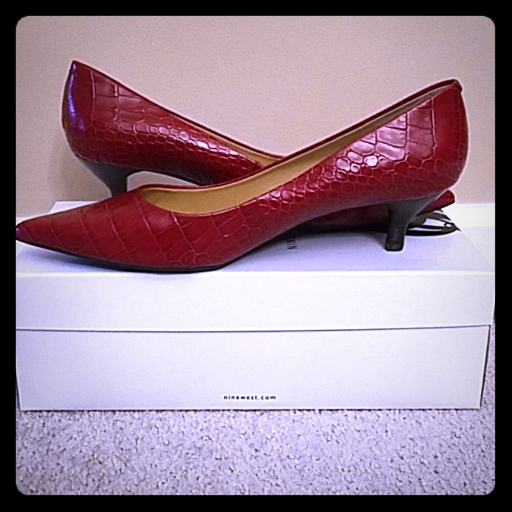 Nine West Red Croc Pumps